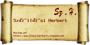 Szőllősi Herbert névjegykártya